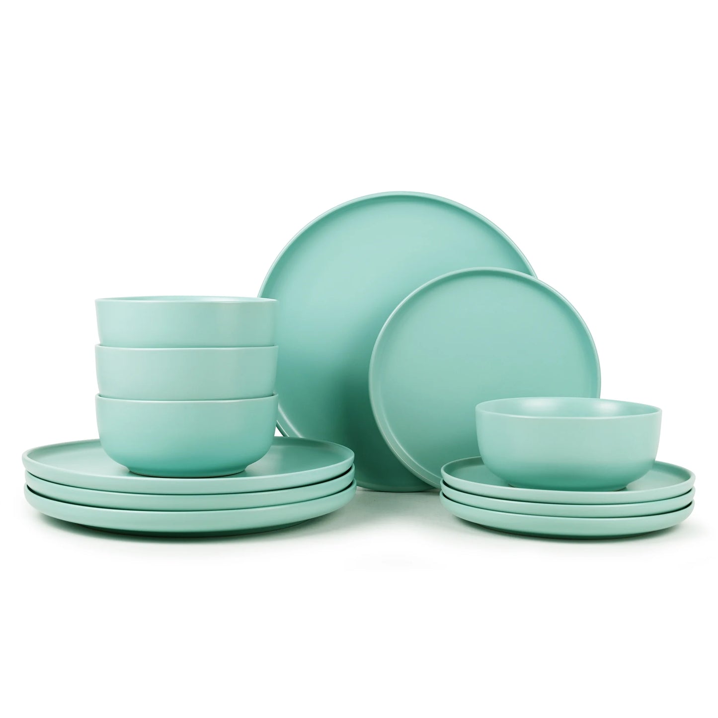 Alessandra Mint 12-Piece Stoneware Dinnerware Set