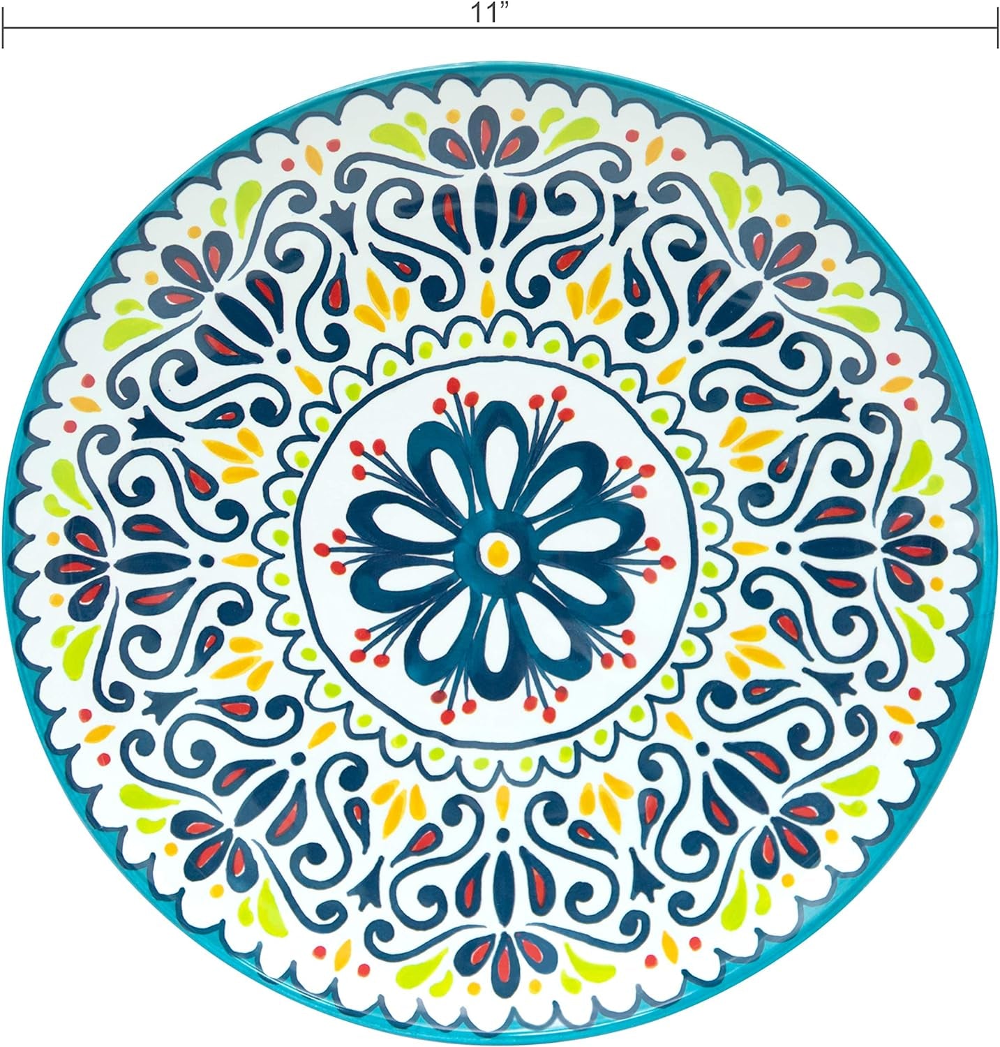 Melamine Dinnerware Set, 12-Piece, Service for 4, Medallion (Cool)