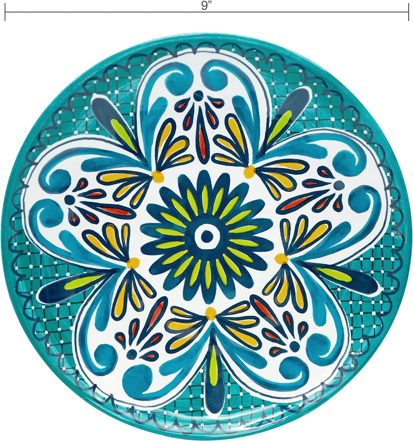 Melamine Dinnerware Set, 12-Piece, Service for 4, Medallion (Cool)