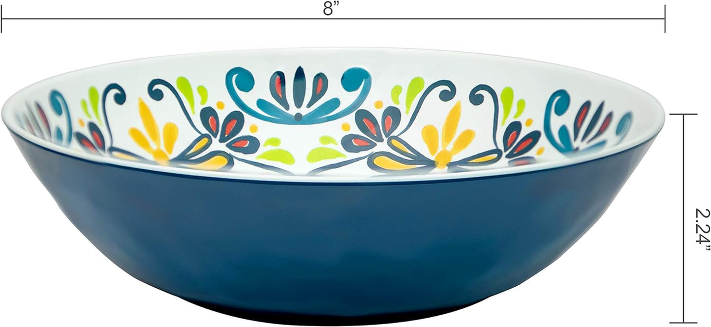Melamine Dinnerware Set, 12-Piece, Service for 4, Medallion (Cool)
