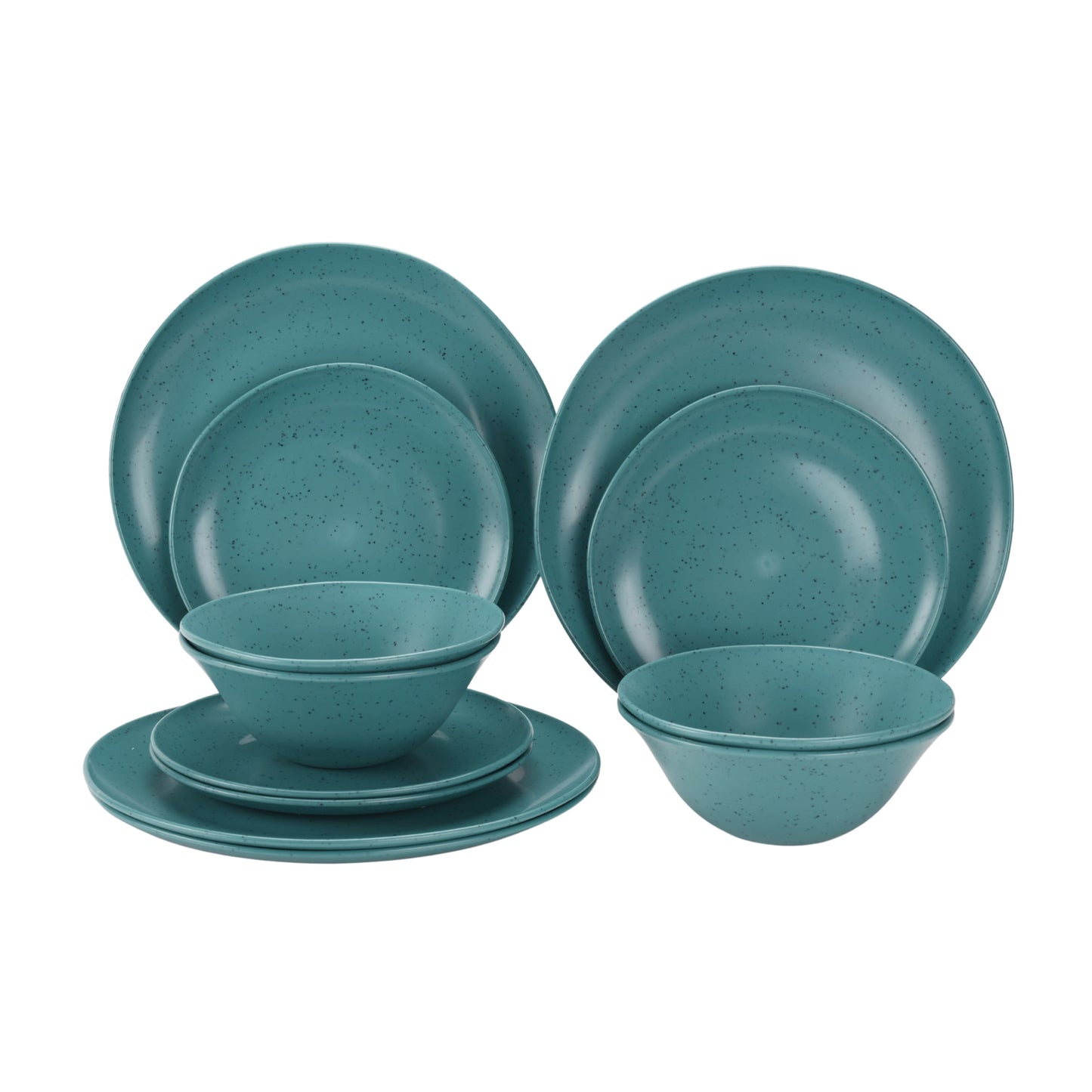 12-Piece Eco-Friendly Dinnerware Set, Aqua