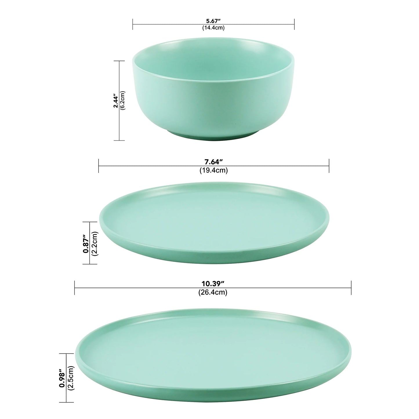 Alessandra Mint 12-Piece Stoneware Dinnerware Set