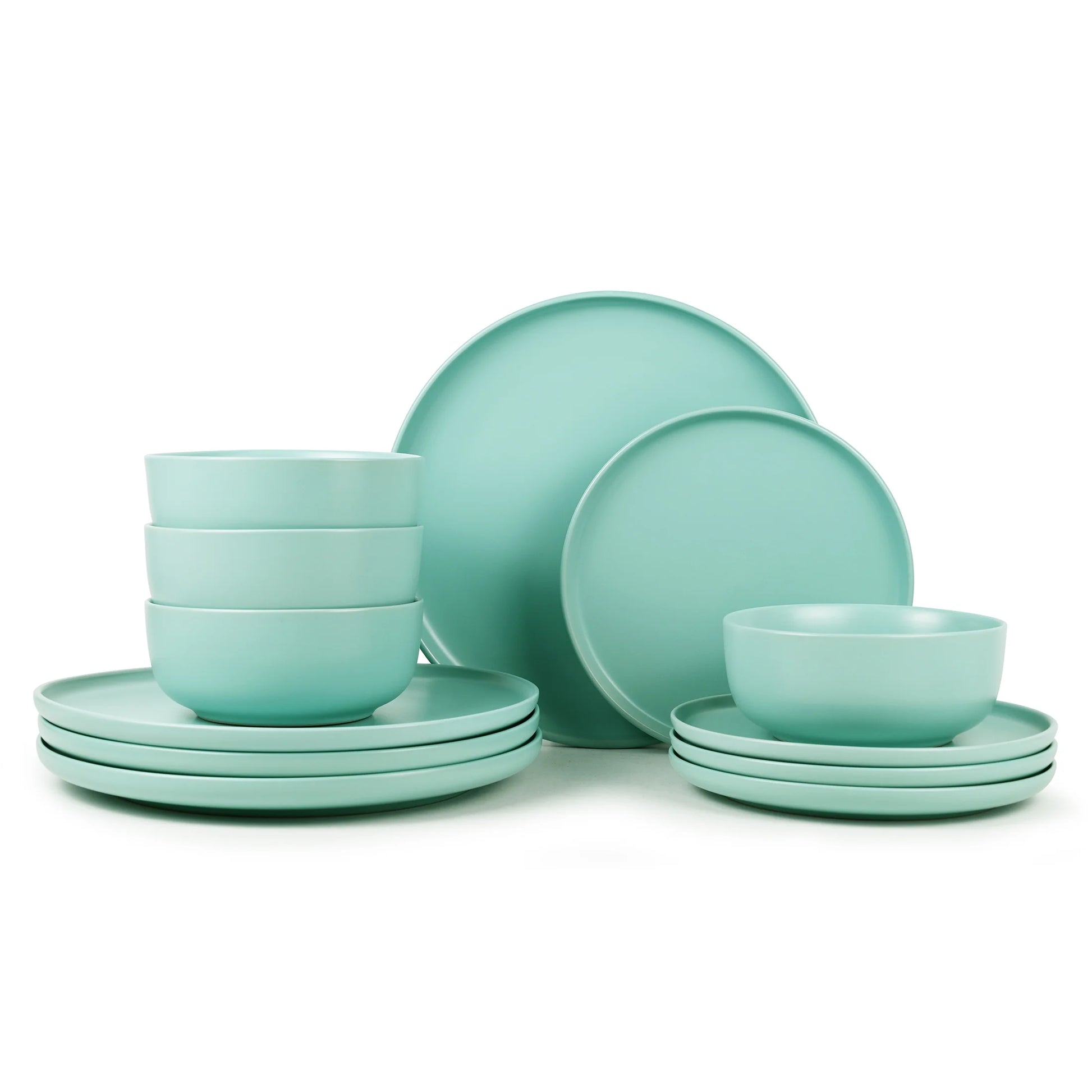 Alessandra Mint 12-Piece Stoneware Dinnerware Set