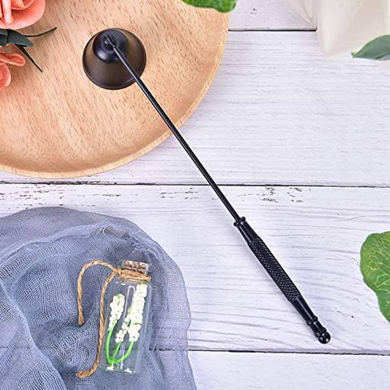 Candle Snuffer,Candle Extinguisher Candlesnuffers Wick Snuffer Accessory Candle Extinguisher with Long Handle for Putting Out Nest Candles Flame (Black 2Pcs)