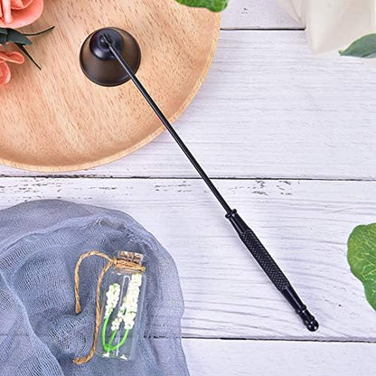 Candle Snuffer,Candle Extinguisher Candlesnuffers Wick Snuffer Accessory Candle Extinguisher with Long Handle for Putting Out Nest Candles Flame (Black 2Pcs)