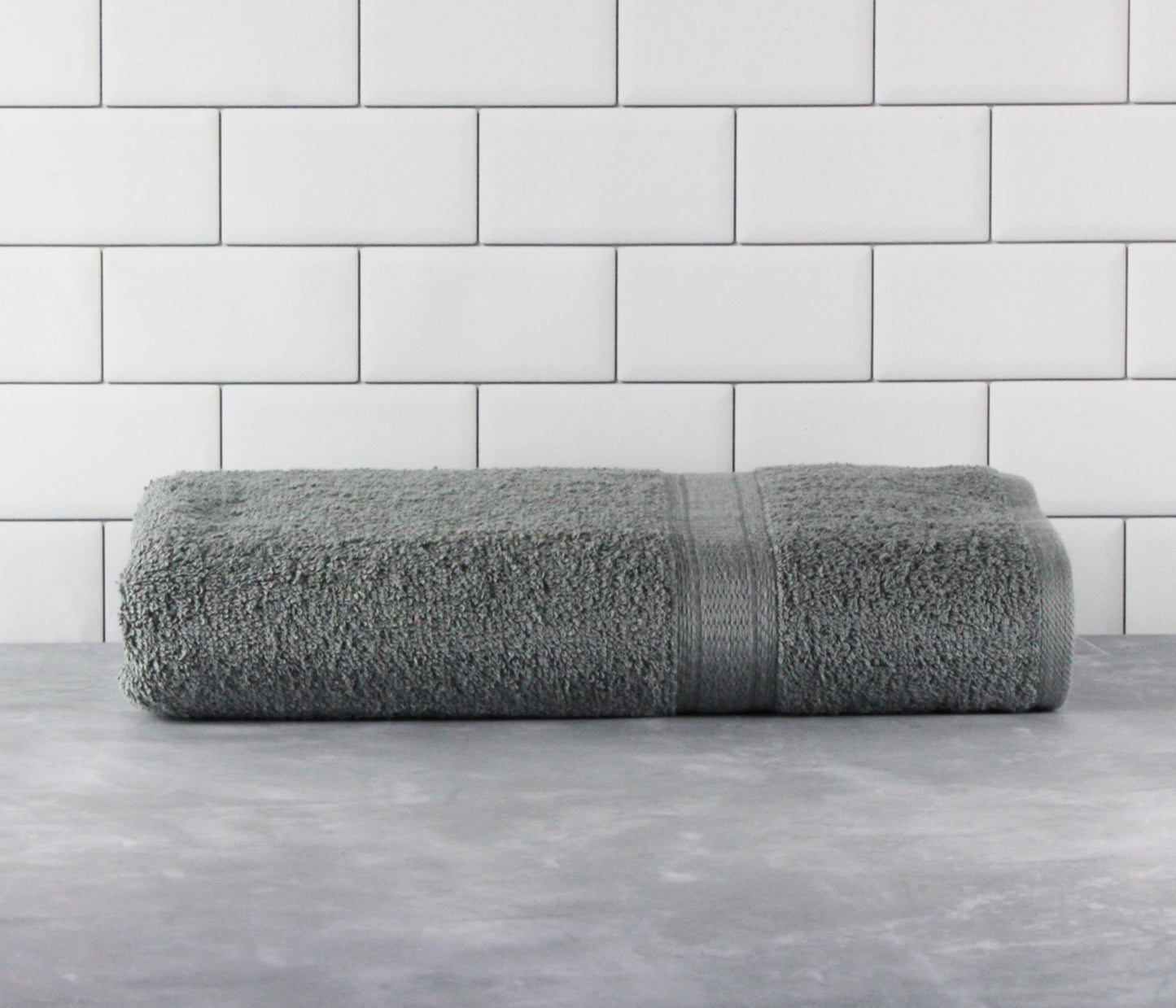 (2 Pack)  Basic Bath Collection - Single Bath Towel, Solid Grey
