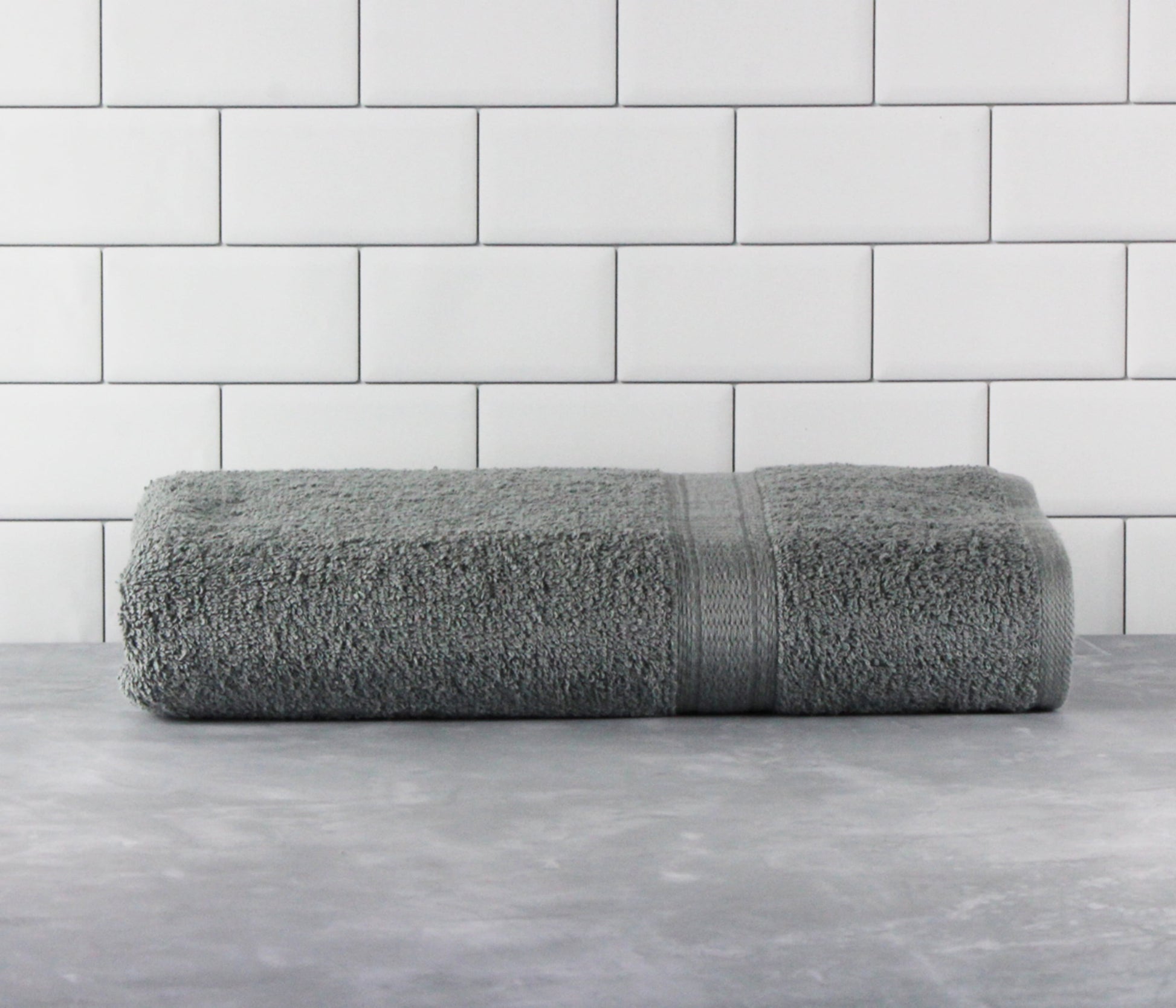 (2 Pack)  Basic Bath Collection - Single Bath Towel, Solid Grey