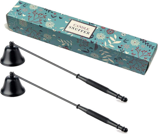 Candle Snuffer,Candle Extinguisher Candlesnuffers Wick Snuffer Accessory Candle Extinguisher with Long Handle for Putting Out Nest Candles Flame (Black 2Pcs)