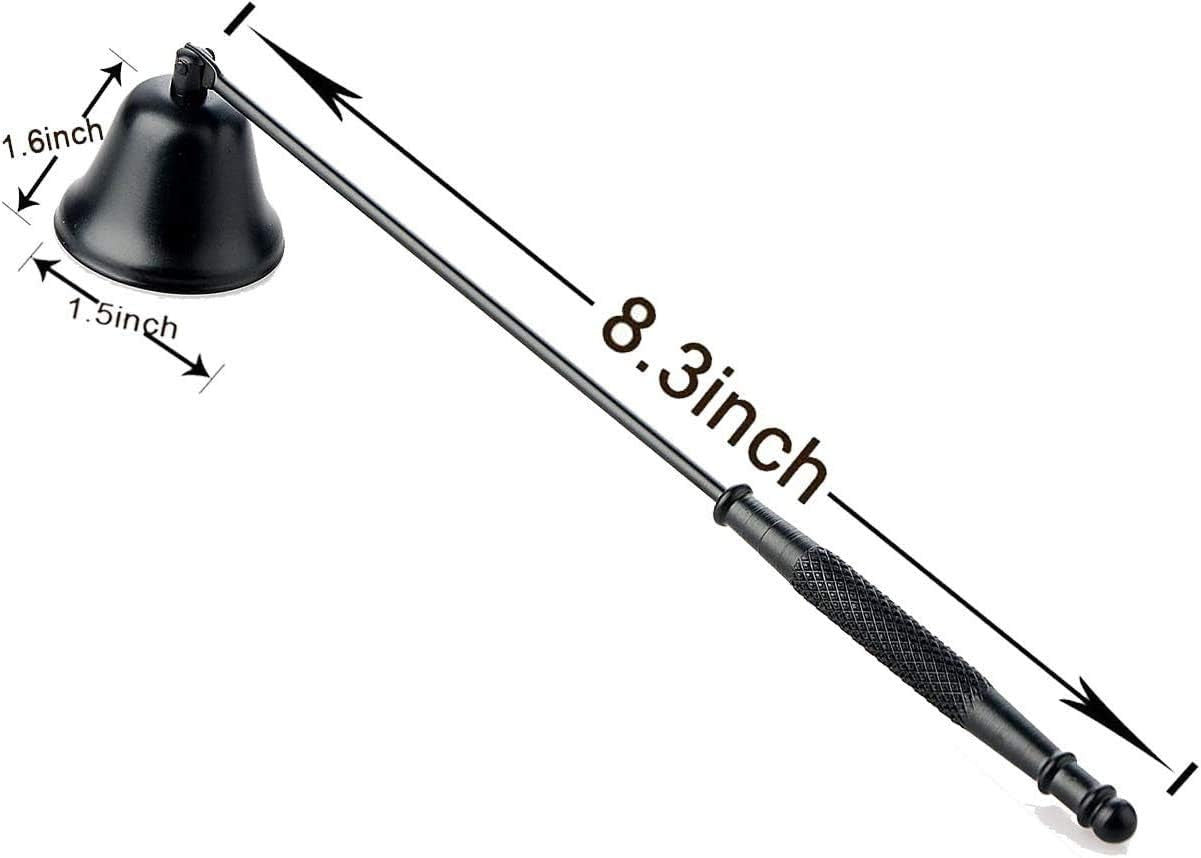 Candle Snuffer,Candle Extinguisher Candlesnuffers Wick Snuffer Accessory Candle Extinguisher with Long Handle for Putting Out Nest Candles Flame (Black 2Pcs)
