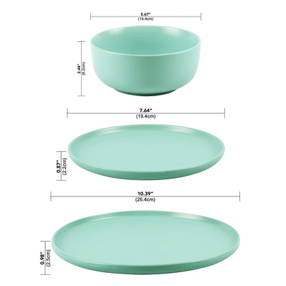 Alessandra Mint 12-Piece Stoneware Dinnerware Set